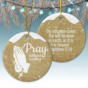 Décoration En Céramique Priez sans cesse Matthieu 6:10 Prière ⛪️ 🎄