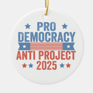 Décoration En Céramique Pro Democracy Anti Project 2025 Trump républicain
