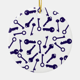 Décoration En Céramique Produit à motif bleu clé