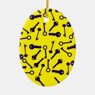 Décoration En Céramique Produit à motif clé bleu