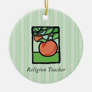 Décoration En Céramique Professeur de religion Merci, Pomme