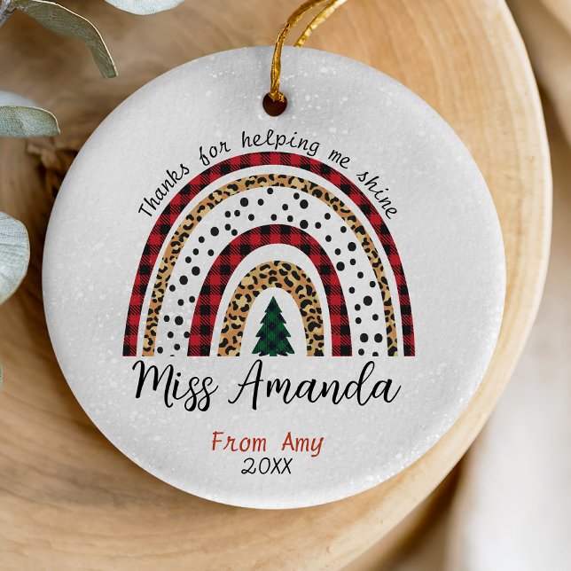 Décoration En Céramique Professeur merci Noël arc en ciel (Créateur téléchargé)