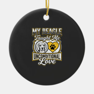 Décoration En Céramique Propriétaire de chien d'amour inconditionnel Beagl