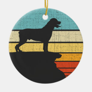 Décoration En Céramique Propriétaire de Rottweiler Retro Vintage 60s les a