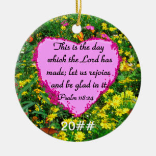 DÉCORATION EN CÉRAMIQUE PSALM FLORAL JAUNE 118:24 PHOTO DESIGN