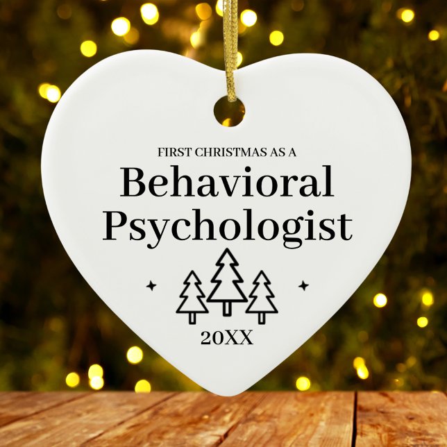 Décoration En Céramique Psychologue comportementale Nouvel emploi Noël (Behavioral Psychologist New Job Christmas Ceramic Ornament
)