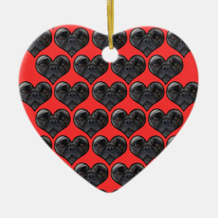 Décoration En Céramique Pug Hearts