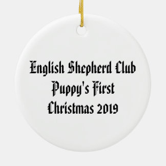 Décoration En Céramique Puppy's First Christmas 2019 Anglais Berger