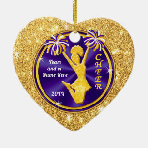 Décoration En Céramique Purple and Gold, Cheer Team Dons BULK ou Acheter U