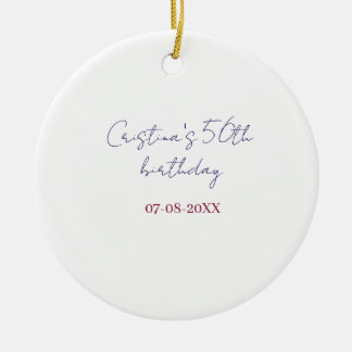 Décoration En Céramique purple bold 50 birthday anniversary add name date 