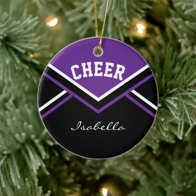 Décoration En Céramique Purple Cheer 2S pour un 📣 Pom-pom girl 💖 (Arbre)