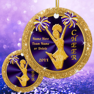 Décoration En Céramique Purple et or, Cheval Cadeaux de Noël de l'équipe