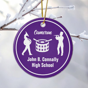 Décoration En Céramique Purple High School Marching Band Personnalisé Noël