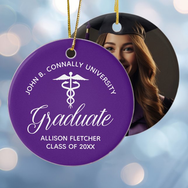 Décoration En Céramique Purple Médicale School Graduation Photo Noël (Créateur téléchargé)