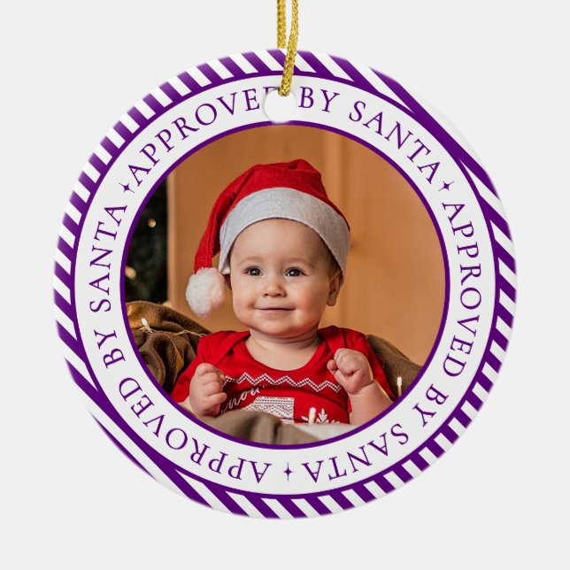 Décoration En Céramique Purple Photo Père Noël Nice Liste Membre Noël (Devant)