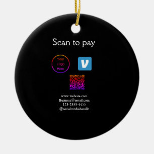 Décoration En Céramique Q R code venmo scanner pour payer ajouter le logo 