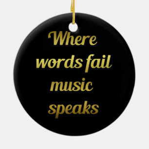 Décoration En Céramique Quand les mots échouent Musique Parle Citation Ins