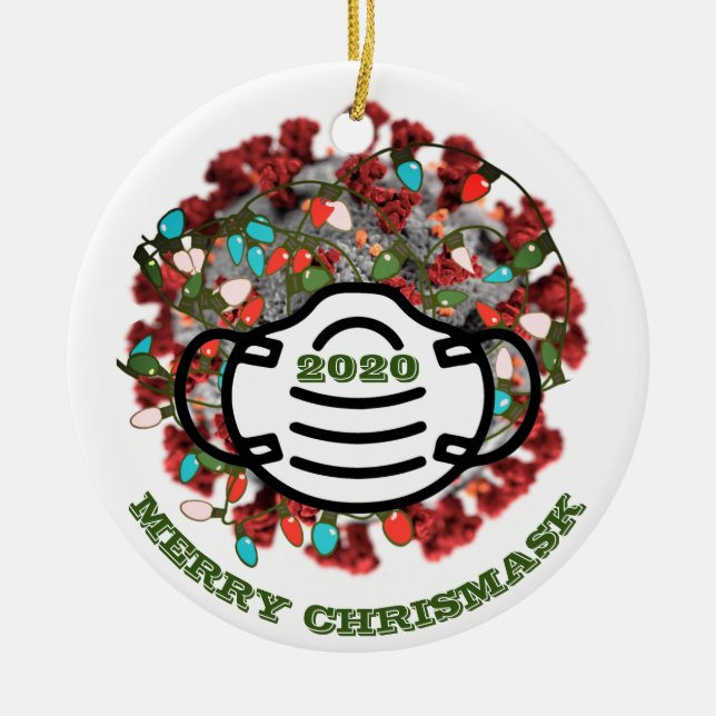 Décoration En Céramique Quarantine Arbre de Noël 2020 Lit Covid Pathogène (Devant)