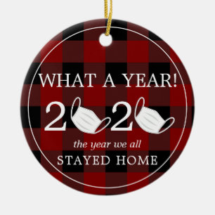 Décoration En Céramique Quel an 2020 rouleau papier Red Plaid Photo