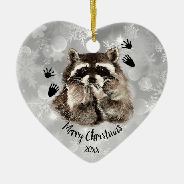 Décoration En Céramique Raccoon Dated Blowers, Aimer les animaux (Devant)