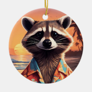 Décoration En Céramique Raccoon Holiday