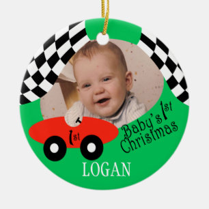Décoration En Céramique Race Car Baby's 1er Noël