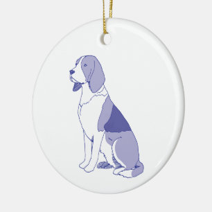Décoration En Céramique Race de chien Beagle assis