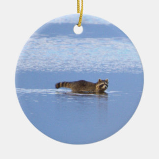 Décoration En Céramique Racoon Swimming Photo Ornament 