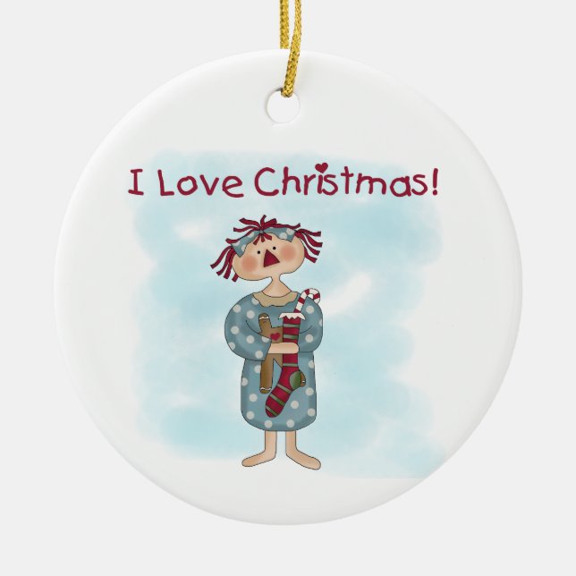 Décoration En Céramique Ragdoll I Love Christmas Ornament (Devant)