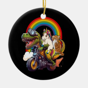 Décoration En Céramique Rainbow Cat Unicorn Dinosaur T Rex Kitten Lover Sp