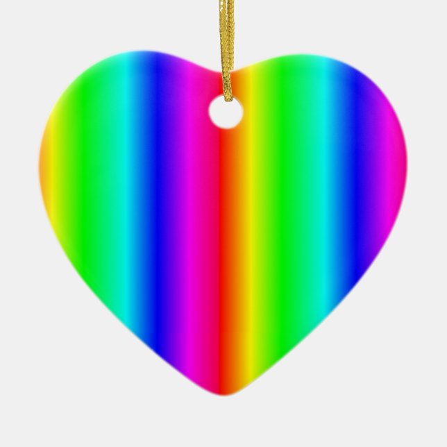 Décoration En Céramique Rainbow Heart Christmas LGBTQ (Devant)