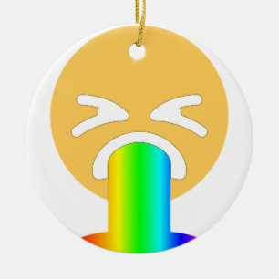 Décoration En Céramique rainbow puke emoji