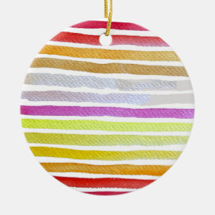 Décoration En Céramique Rainbow stripes cute watercolor