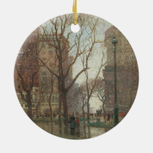 Décoration En Céramique Rainy Day, Carré de Madison, New York, Paul Cornoy