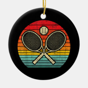 Décoration En Céramique Raquette de Tennis Croisée Rétro Vintage - Amateur