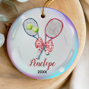 Décoration En Céramique Raquette du joueur de tennis pour filles personnal