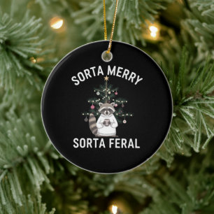 Décoration En Céramique Raton de Noël plutôt joyeux plutôt sauvage Noël