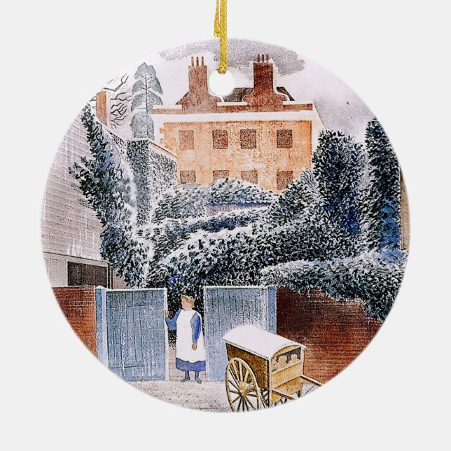 Décoration En Céramique Ravilier - Vicarage en hiver, (Dos)