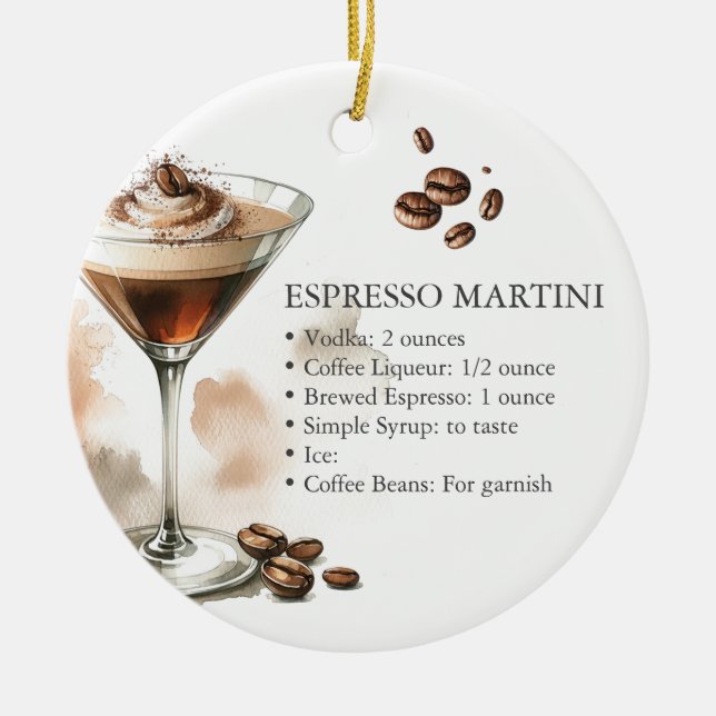Décoration En Céramique Recette personnalisée d'ornement pour Martini Espr (Devant)