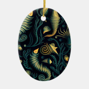 Décoration En Céramique Récifs Dorés