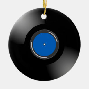 Décoration En Céramique Record de vinyle bleu