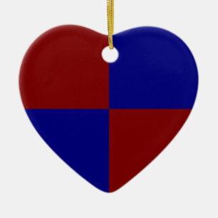 Décoration En Céramique Rectangles rouge foncé et bleus