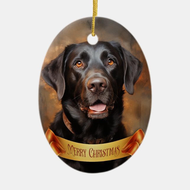 Décoration En Céramique Récupérateur de chocolat Labrador (Devant)