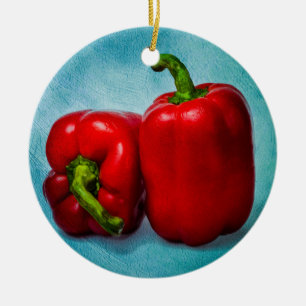 Décoration En Céramique Red Bell Peppers