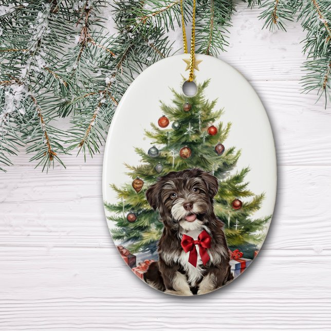 Décoration En Céramique Red Bow Havanese Chien Noël (Créateur téléchargé)