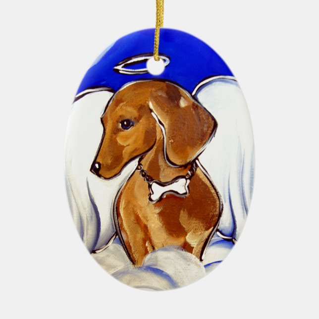 Décoration En Céramique Red Dachshund Angel (Devant)