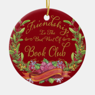 Décoration En Céramique Red Floral Holiday Book Club Amitié