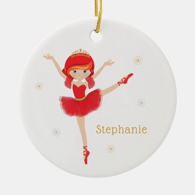 Décoration En Céramique Red Hair Christmas Ballerina (Devant)
