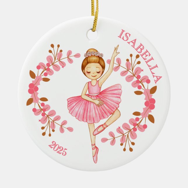 Décoration En Céramique Red-Head Ballerina in Pink  (Devant)