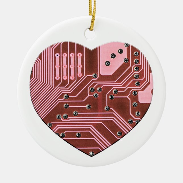 Décoration En Céramique Red Heart Circuit Board Valentines (Devant)